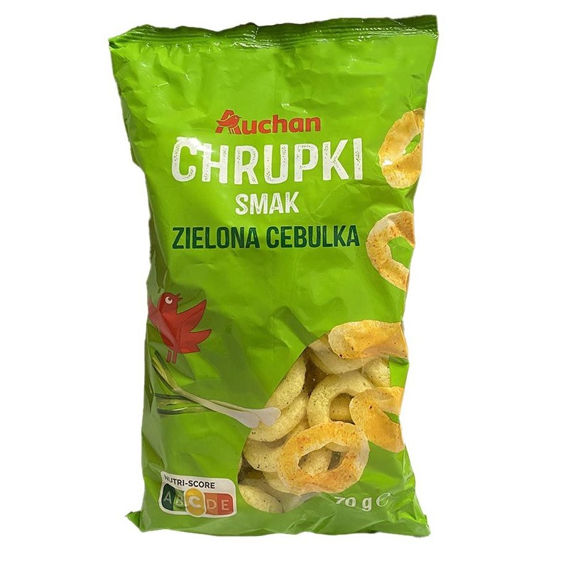 Chrupki kukuydziane smak zielona cebulka Auchan 70 g