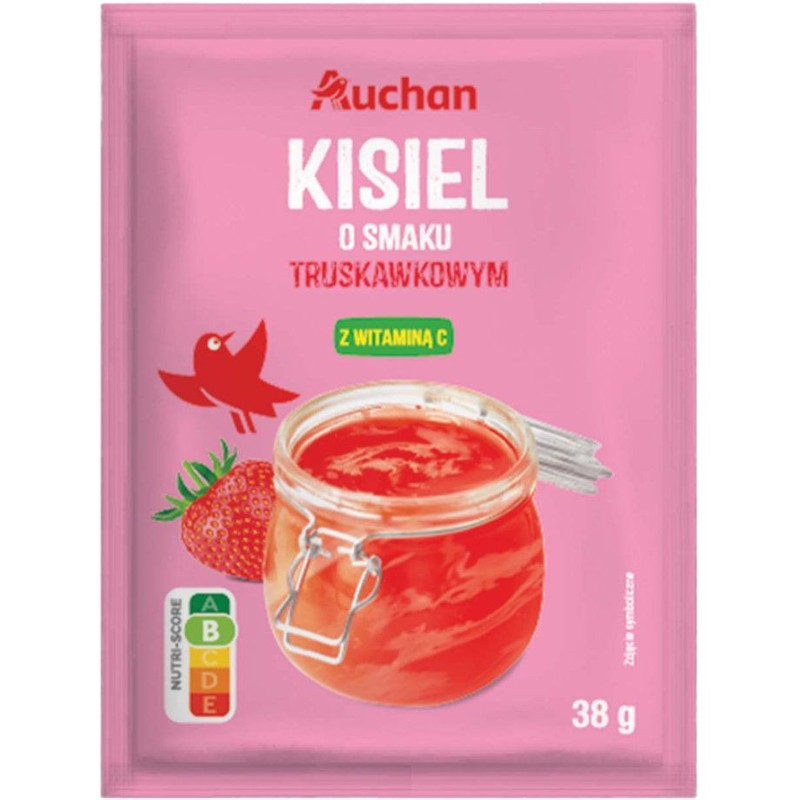 Kisiel o smaku truskawkowym Auchan 38 g