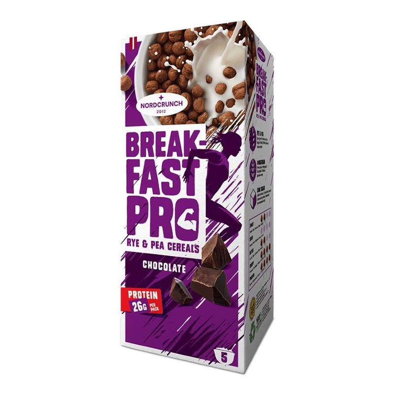 Kulki zbożowe żytnio-grochowe z czekoladą Breakfast Pro NORDCRUNCH 150 g