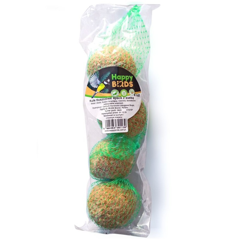Kule tłuszczowe w siatce Happy Birds 4 x 90 g