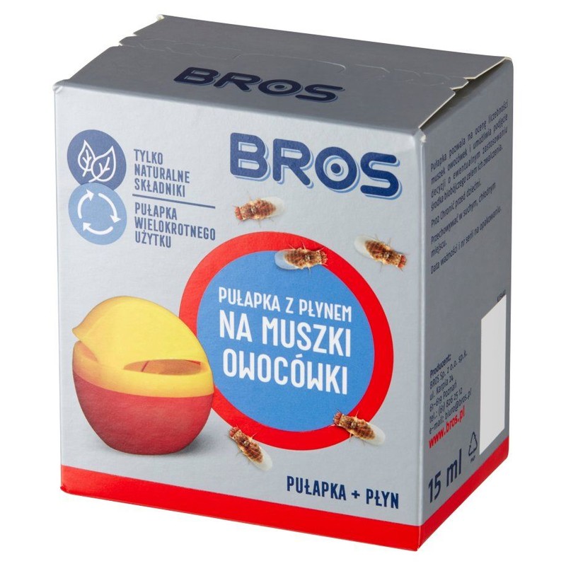 Pułapka z płynem na muszki owocówki BROS 30 ml