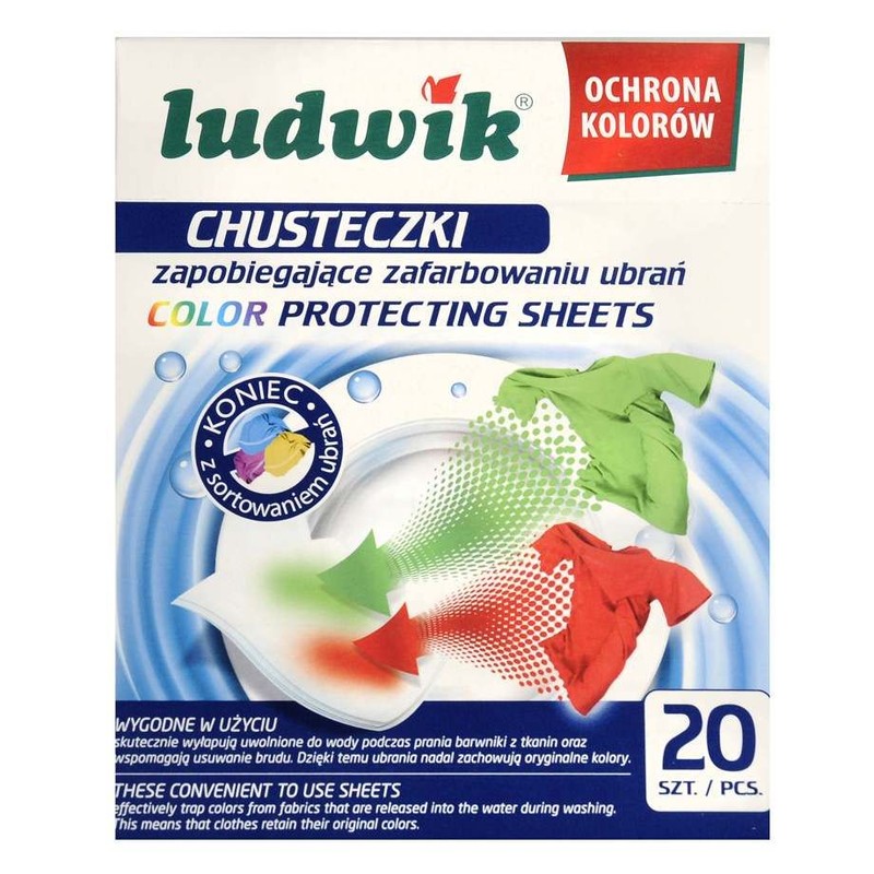 Chusteczki zapobiegające zafarbowaniu ubrań Ludwik 20 sztuk