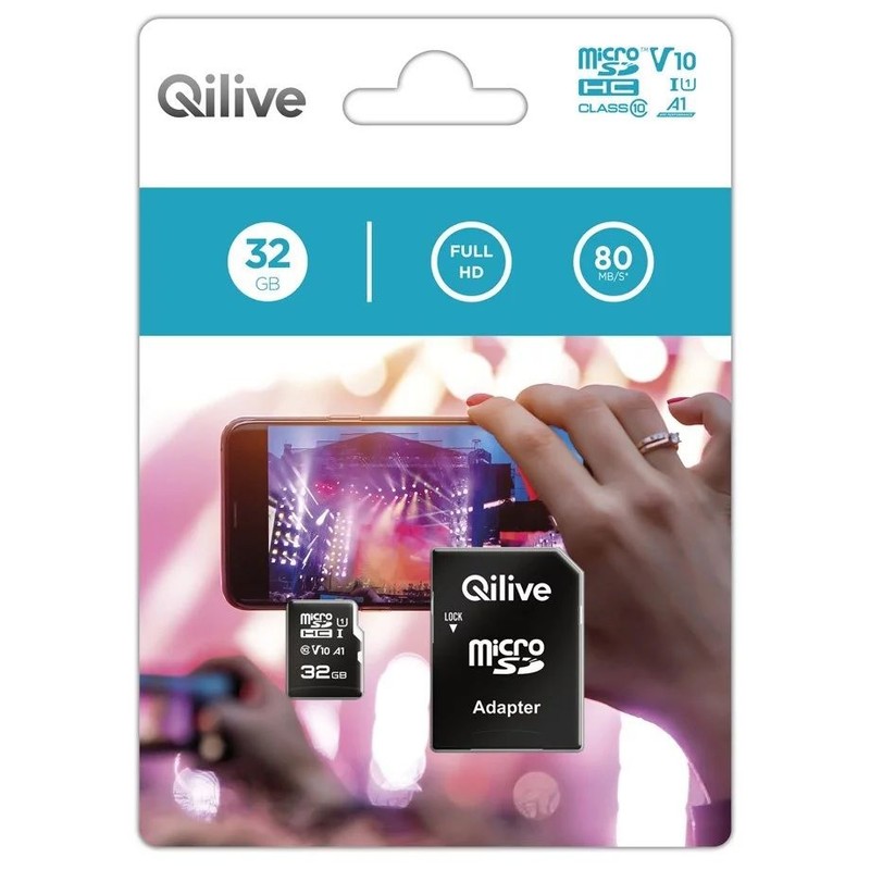 Karta Micro SD 32 GB 80/20 MB/s adapter Qilive 1 sztuka