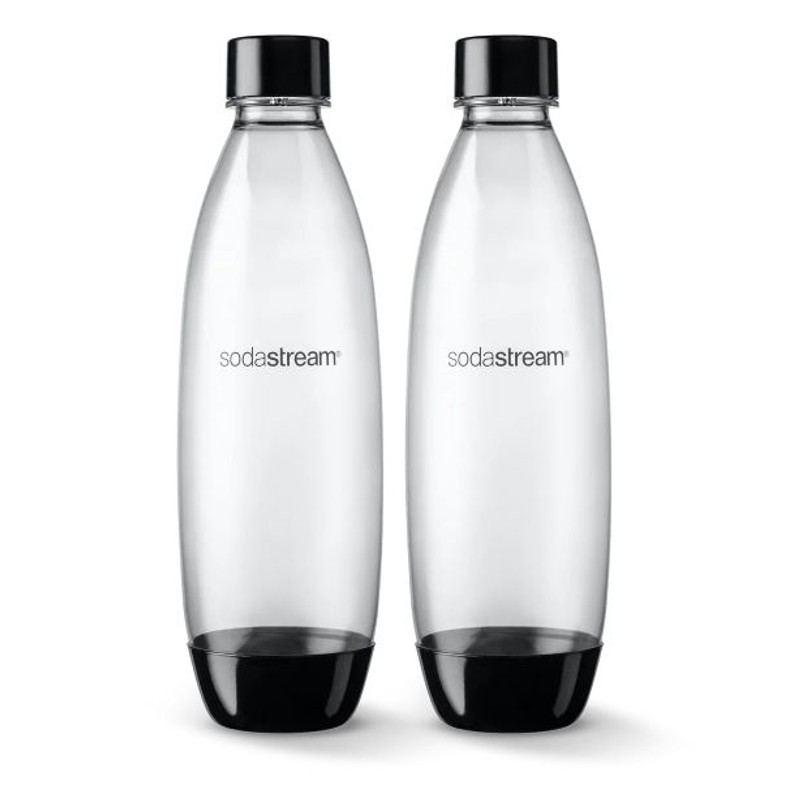 Butelki 2x1L Fuse czarne SodaStream 2 sztuki