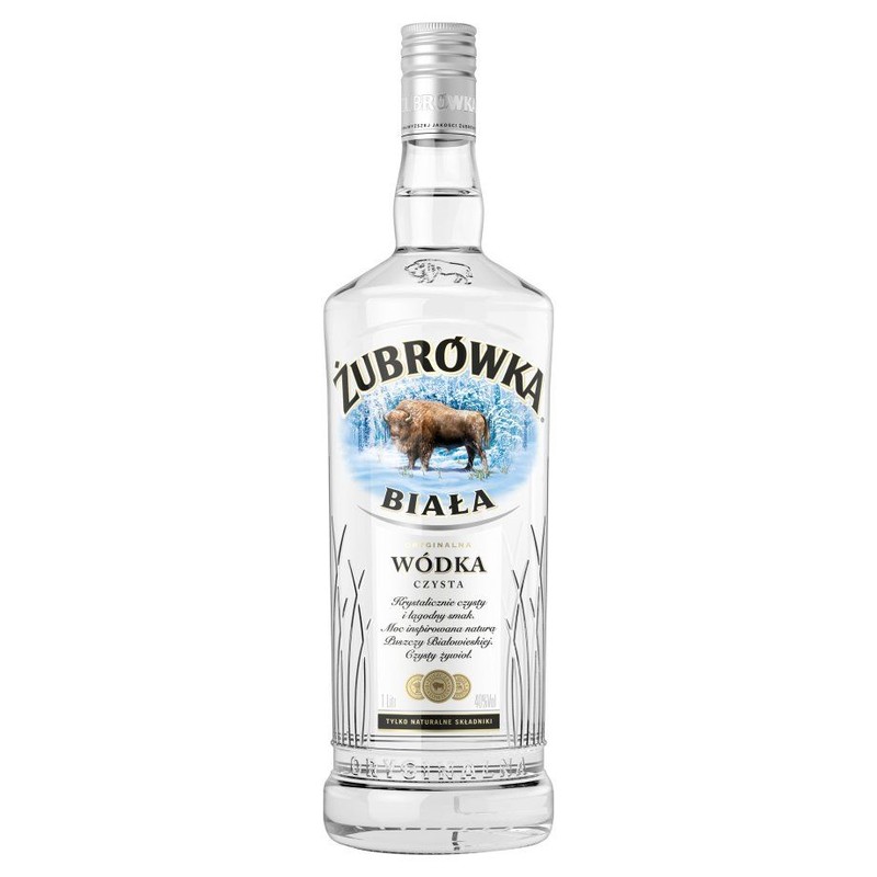 Żubrówka Biała wódka alk. 40% obj. Żubrówka 1 l