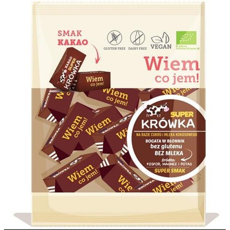 BIO Ekologiczne krówki kakaowe bezmleczne Super Krówka 150 g