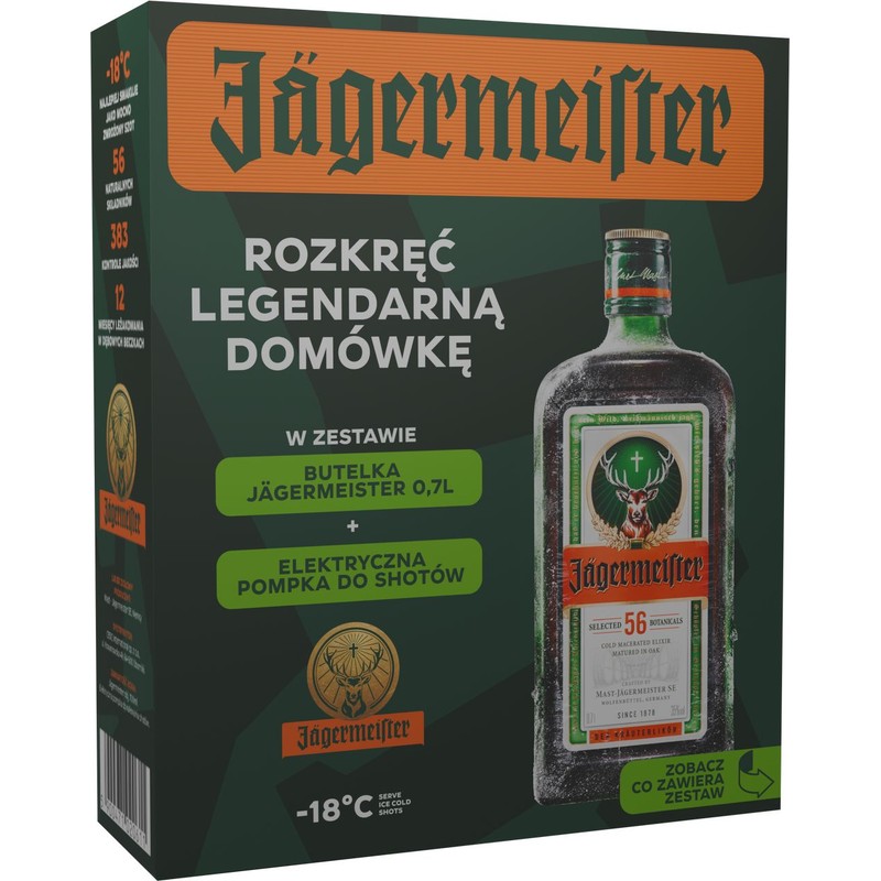 Likier ziołowy Party Pack z pompką elektryczną alk. 35,0% obj. Jägermeister 700 ml
