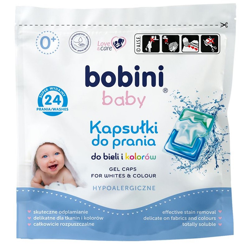 Kapsułki do prania uniwersalne Bobini 24 sztuki