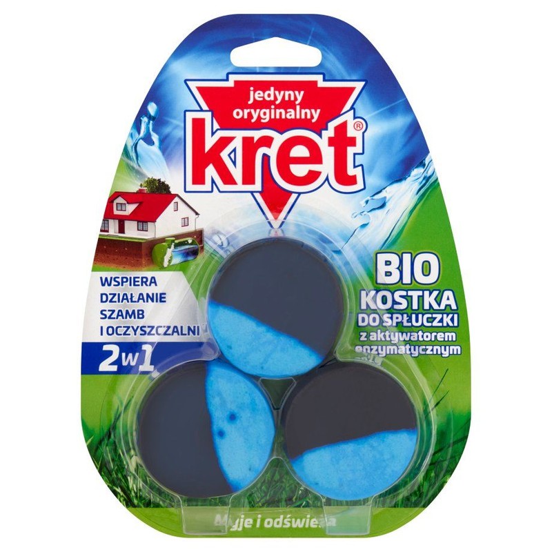 BIO kostka do spłuczki z aktywatorem enzymatycznym Kret 150 g
