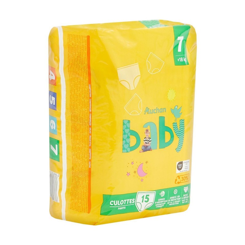 Pieluchomajtki 7 +18 kg Auchan 15 sztuk