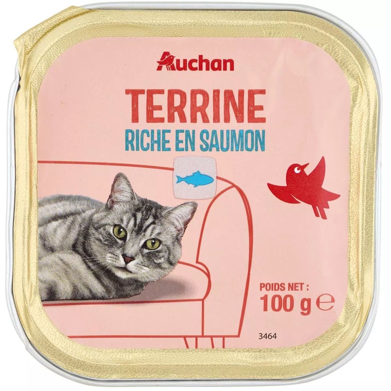 Kompletna mokra karma dla dorosłych kotów z mięsem i łososiem Auchan 100 g