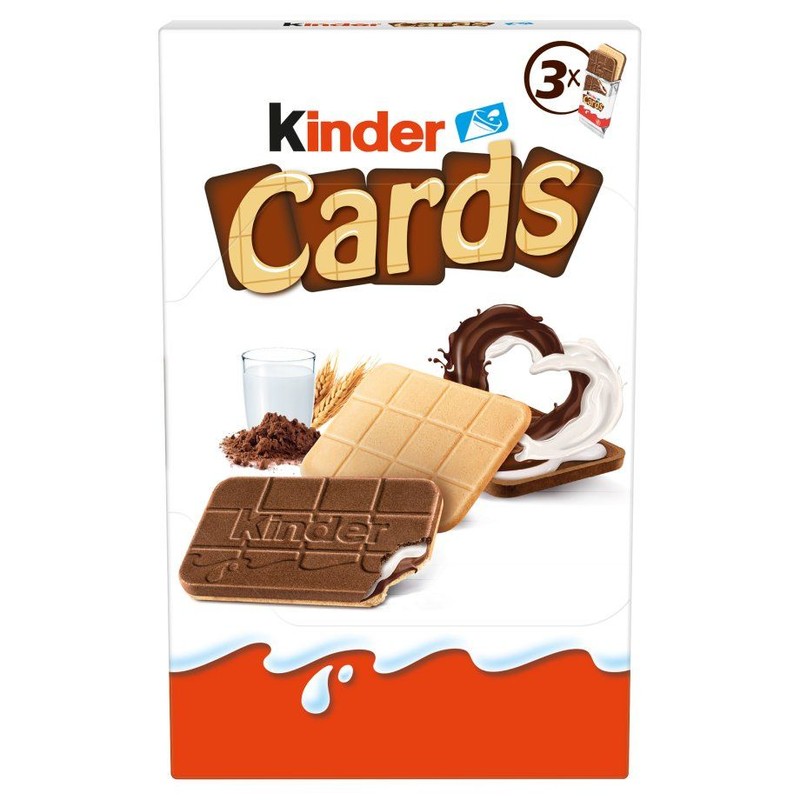 Cards Wafelki nadziewane kremem mlecznym i czekoladą Kinder 142 g
