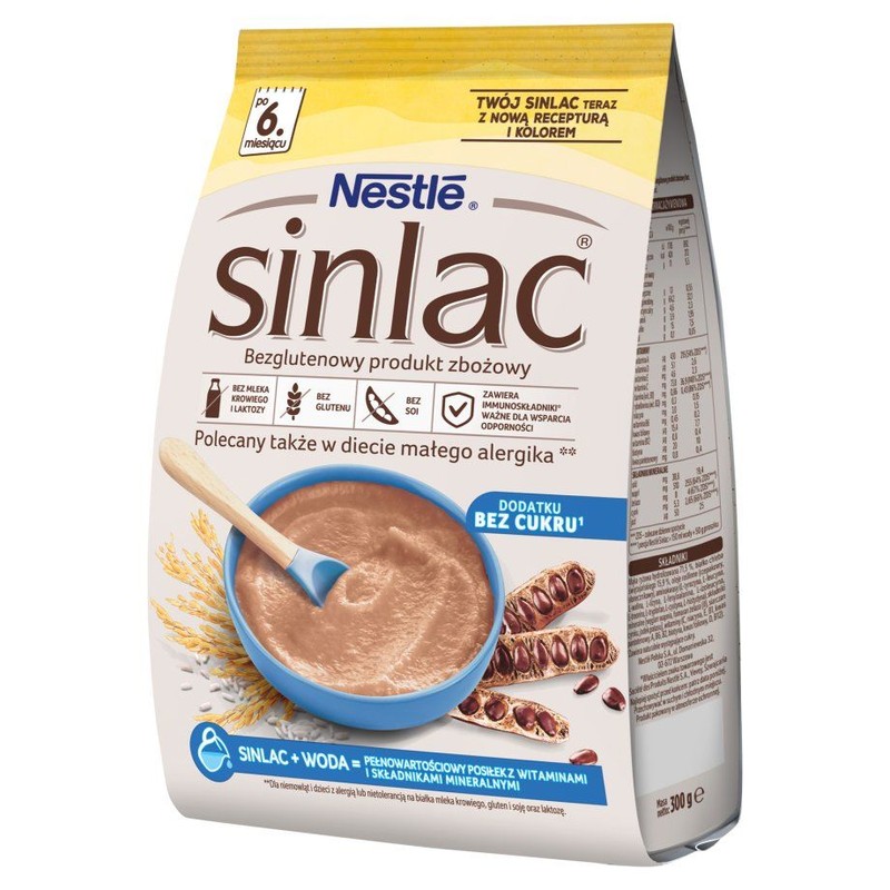 Sinlac bezglutenowy produkt zbożowy po 6 miesiącu Nestle 300 g