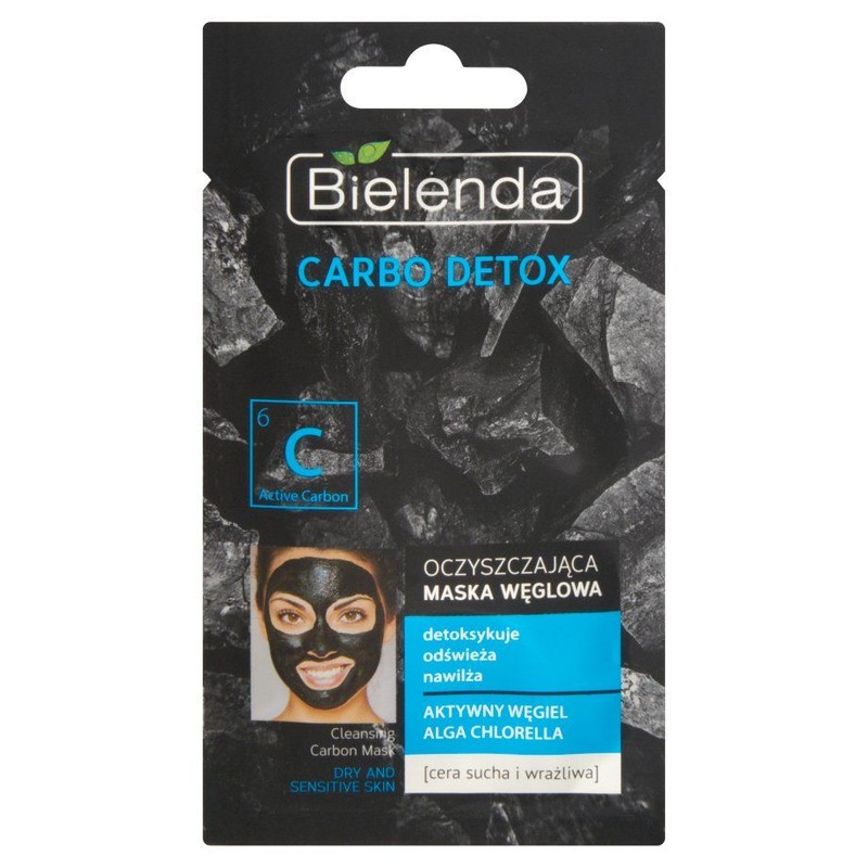 Carbo Detox oczyszczająca maska węglowa alga chlorella Bielenda  1 sztuka
