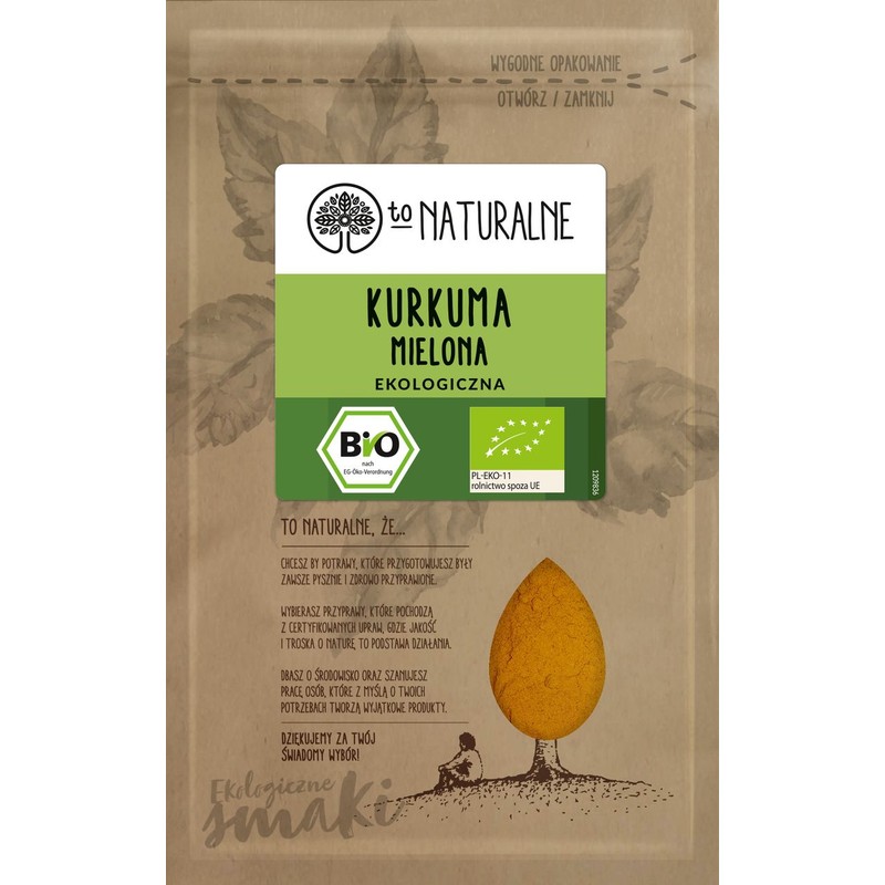 BIO Ekologiczna kurkuma mielona To Naturalne 25 g