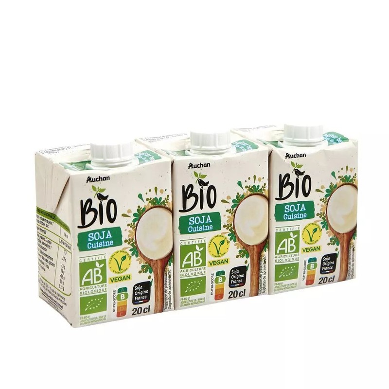 BIO Krem sojowy   Auchan 3 x 200 ml