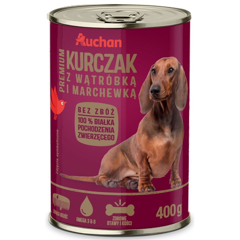 Karma Premium kurczak w wątróbką i marchewką   Auchan 400 g