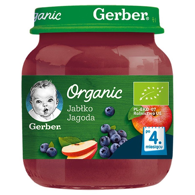 BIO Organic jabłko, jagoda po 4. miesiącu Gerber Organic 125 g
