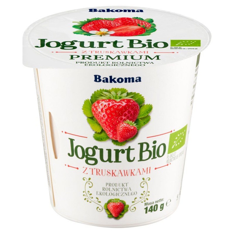 BIO jogurt z truskawkami Bakoma 140 g