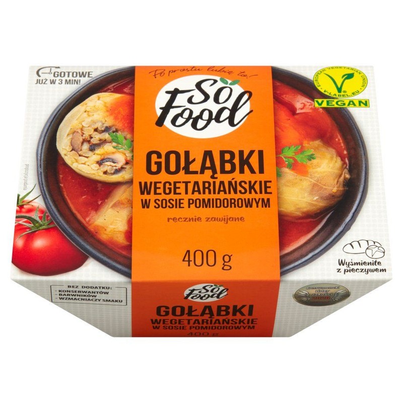 Gołąbki wegańskie w sosie pomidorowym So Food 400 g