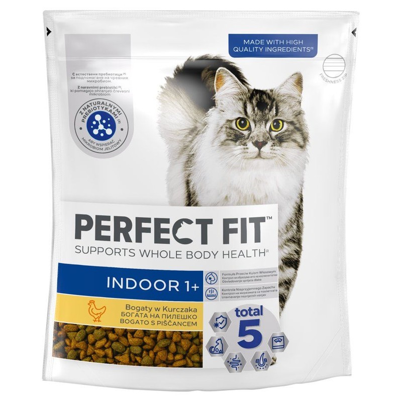Sucha karma dla dorosłych kotów z kurczakiem Perfect Fit 750 g