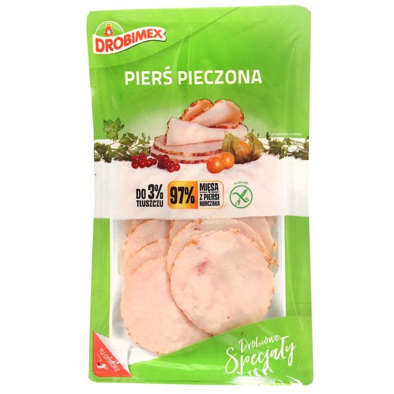 Pierś kurczaka pieczona w plastrach Drobimex 100 g