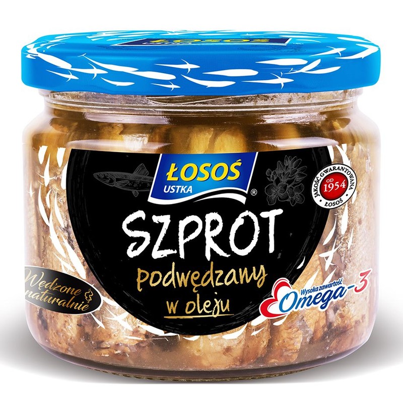 Szprot podwędzany w oleju  Łosoś Ustka 250 g