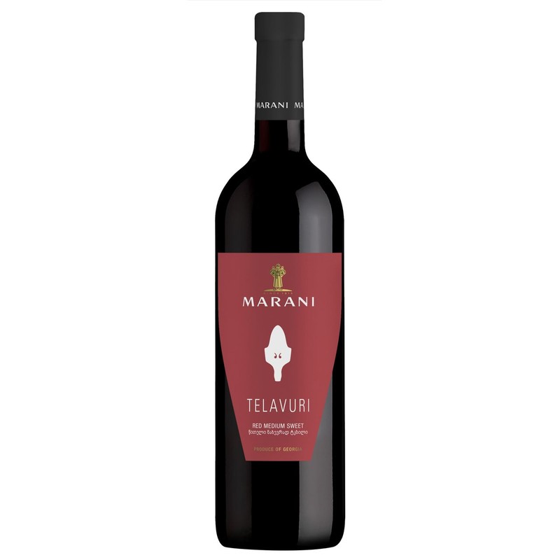 Wino gruzińskie czerwone półsłodkie alk. 11,5% obj. Marani Telavuri 750 ml