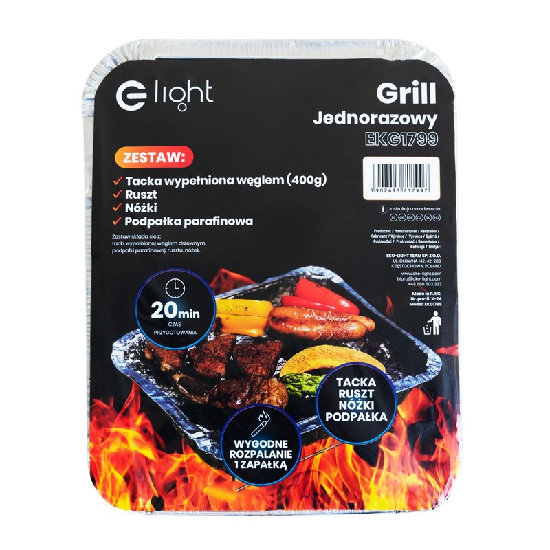 Grill piknikowy jednorazowy EKO Eko-Light 1 sztuka