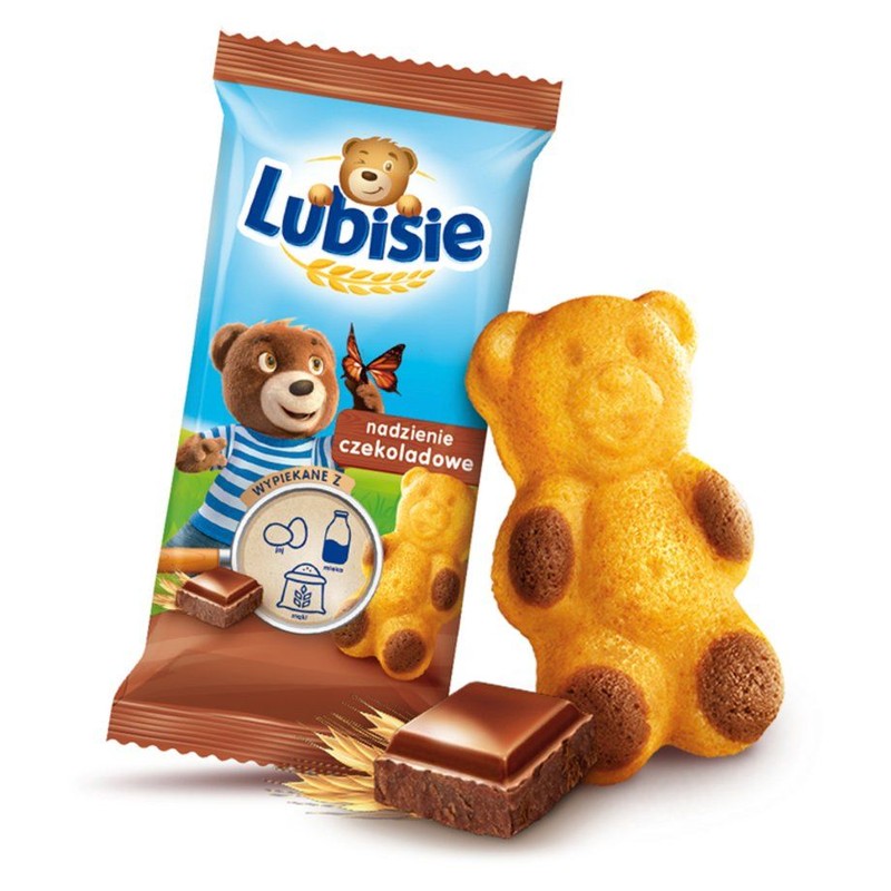Ciastko biszkoptowe z nadzieniem czekoladowym  Lubisie 30 g