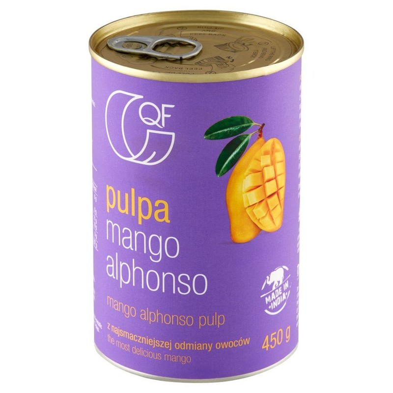 Pulpa z mango alphonso bez dodatku cukrów Quality Food 440 g