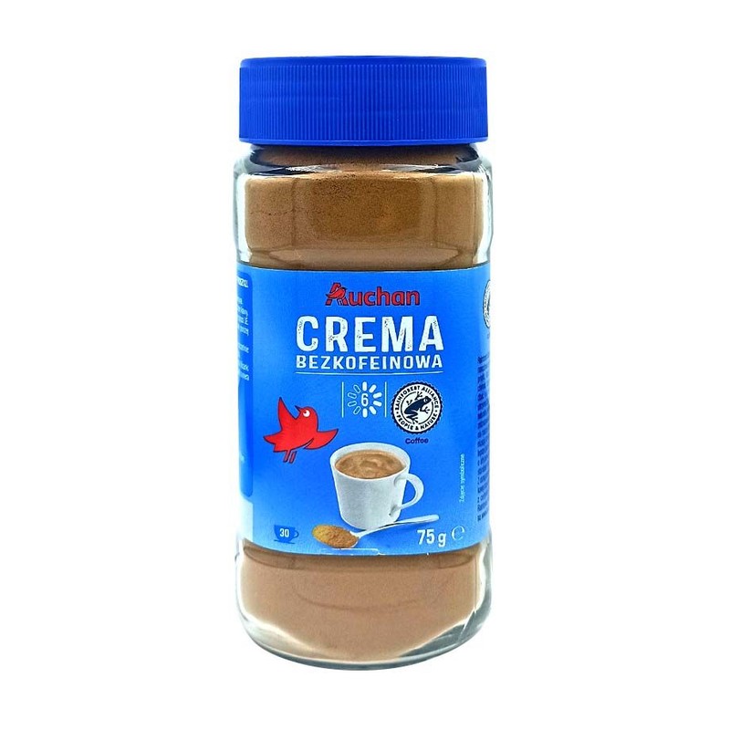 Kawa rozpuszczalna Crema bezkofeinowa Auchan 75 g