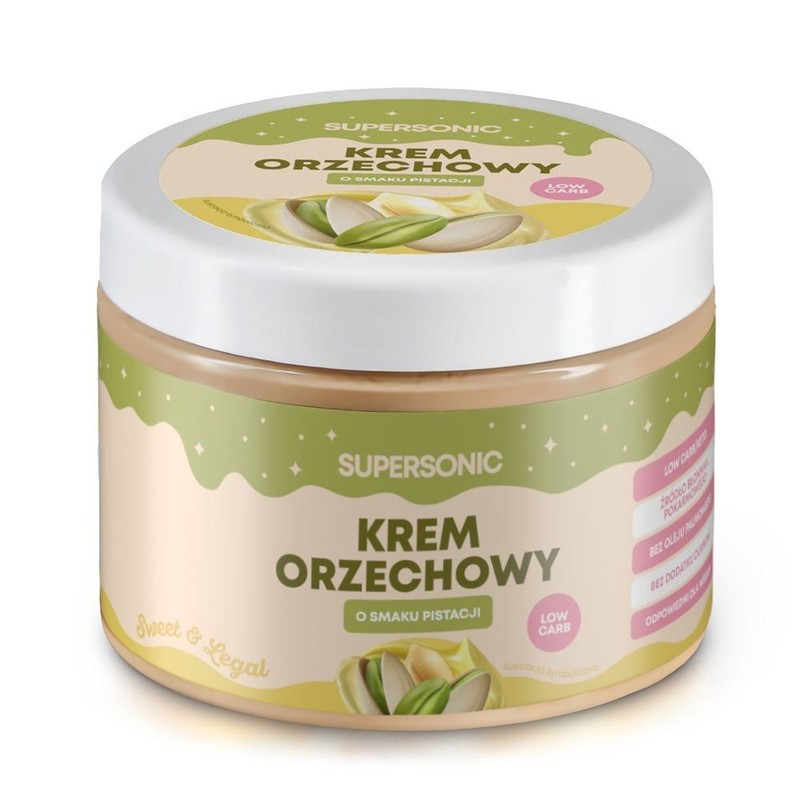 Dietetyczny krem orzechowy o smaku pistacji Supersonic 250 g