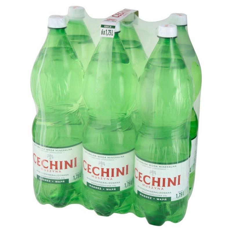 Woda niegazowana mineralna średnionasycona Cechini Muszyna 6 x 1,75 l