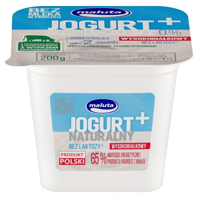 Jogurt naturalny wysokobiałkowy bez laktozy Maluta 200 g