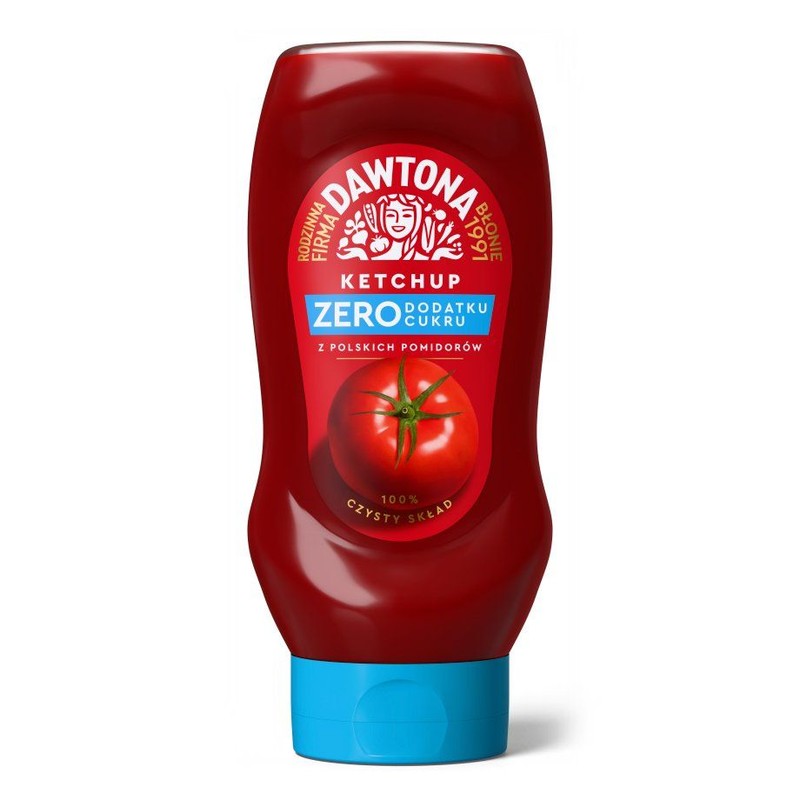 Ketchup Zero dodatku cukru Dawtona 432 g