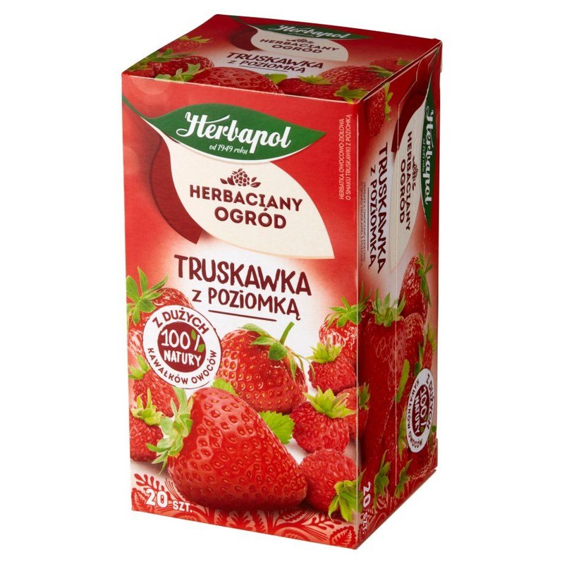 Herbatka owocowo-ziołowa Truskawka z poziomką Herbapol 20 torebek