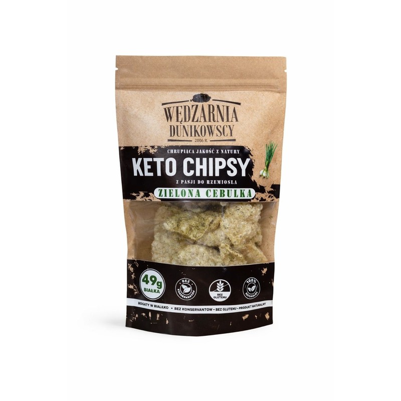 Keto Chipsy zielona cebulka   Wędzarnia Dunikowscy 40 g