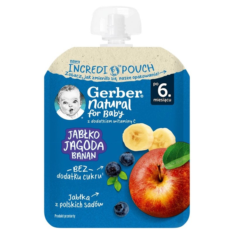 Mus jabłko jagoda banan po 6 miesiącu Gerber 80 g