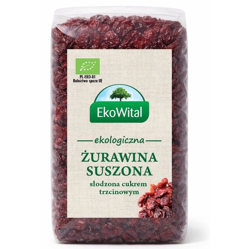 BIO Ekologiczna żurawina suszona EkoWital 125 g