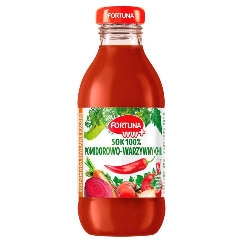 Sok 100% pomidorowo warzywny z chili Fortuna 350 ml