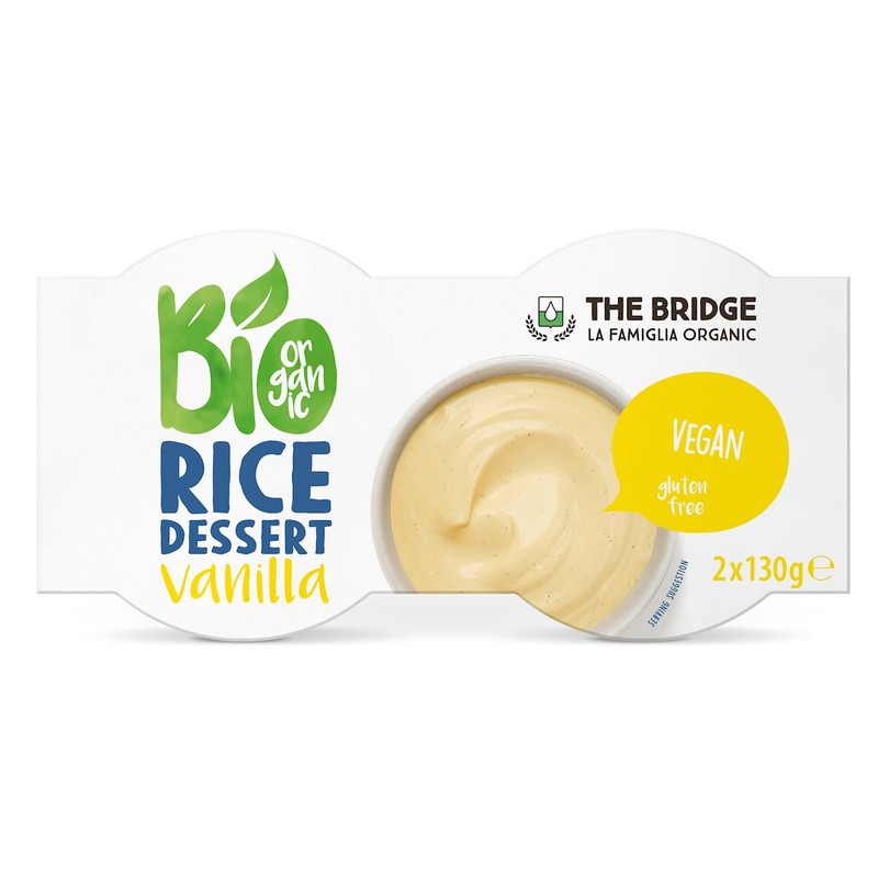 BIO Deser ryżowy o smaku waniliowym THE BRIDGE 2 x 130 g