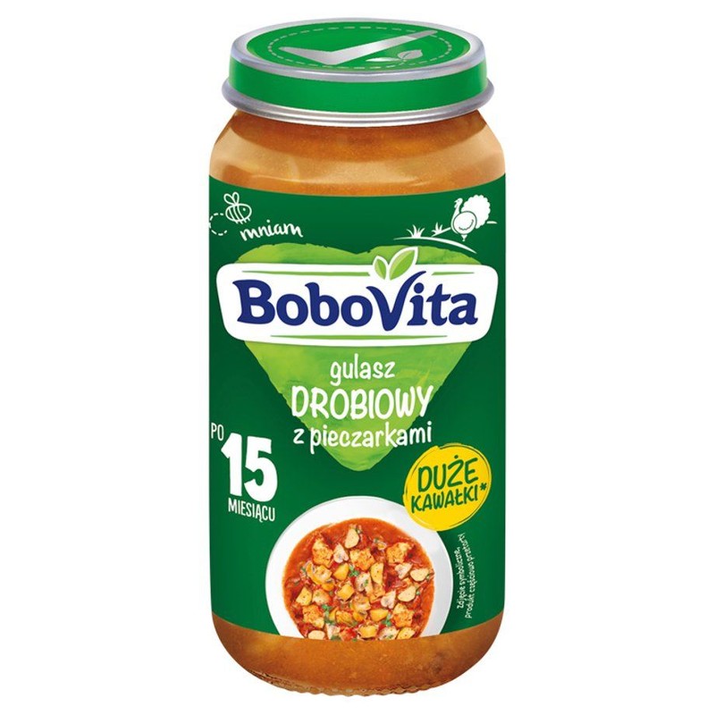 Gulasz drobiowy z pieczarkami po 15 miesiącu BoboVita 250 g