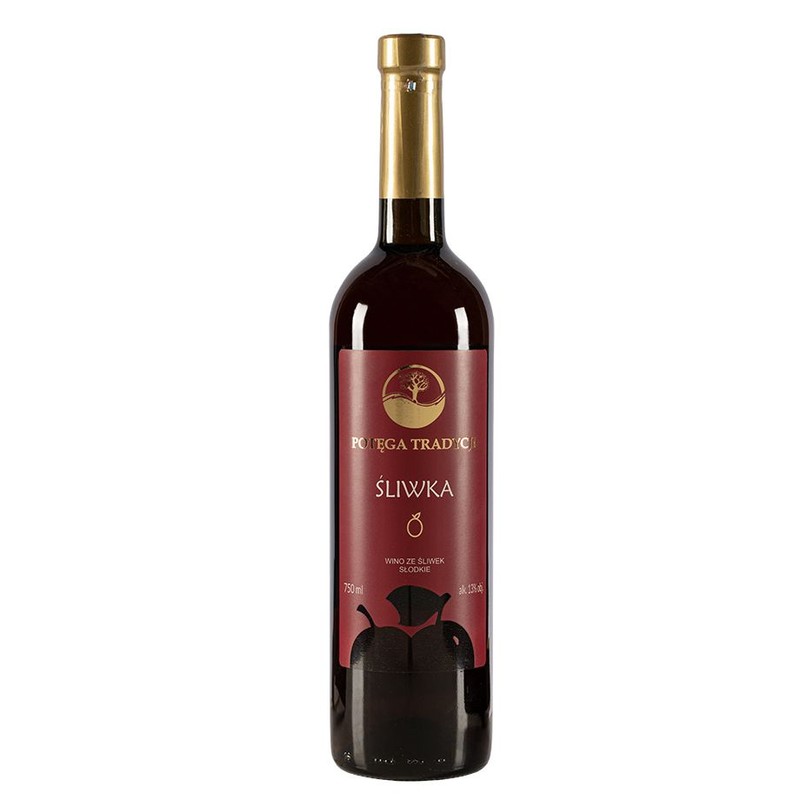 Wino ze śliwek czerwone słodkie alk.13% obj. Potęga Tradycji 750 ml