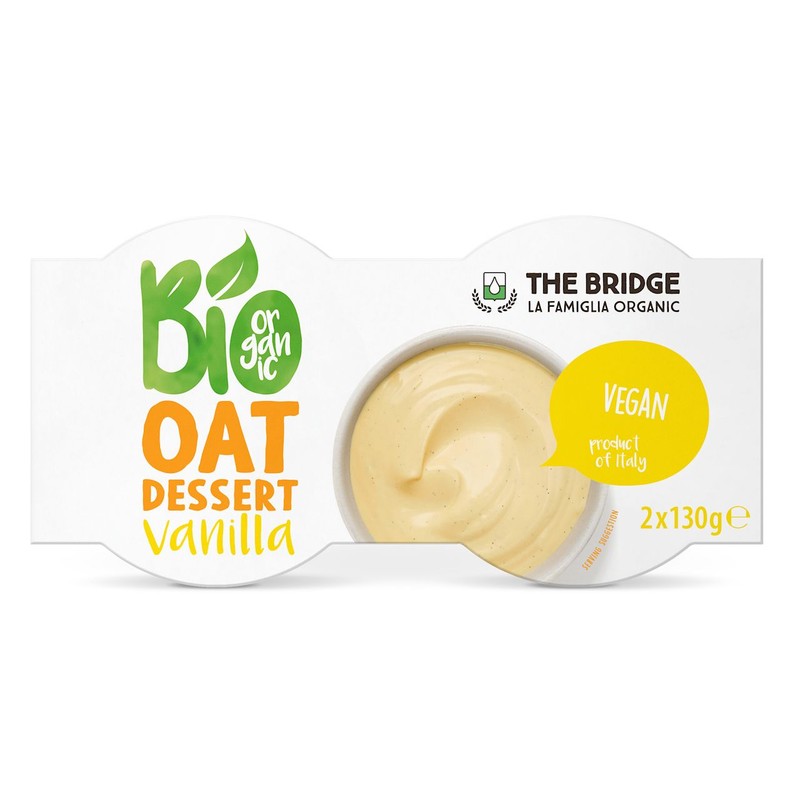 BIO Deser owsiany o smaku waniliowym  THE BRIDGE 2 x 130 g