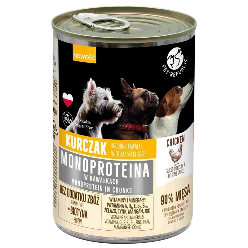 Karma monoproteinowa dla psa z kurczakiem PETREPUBLIC 400 g