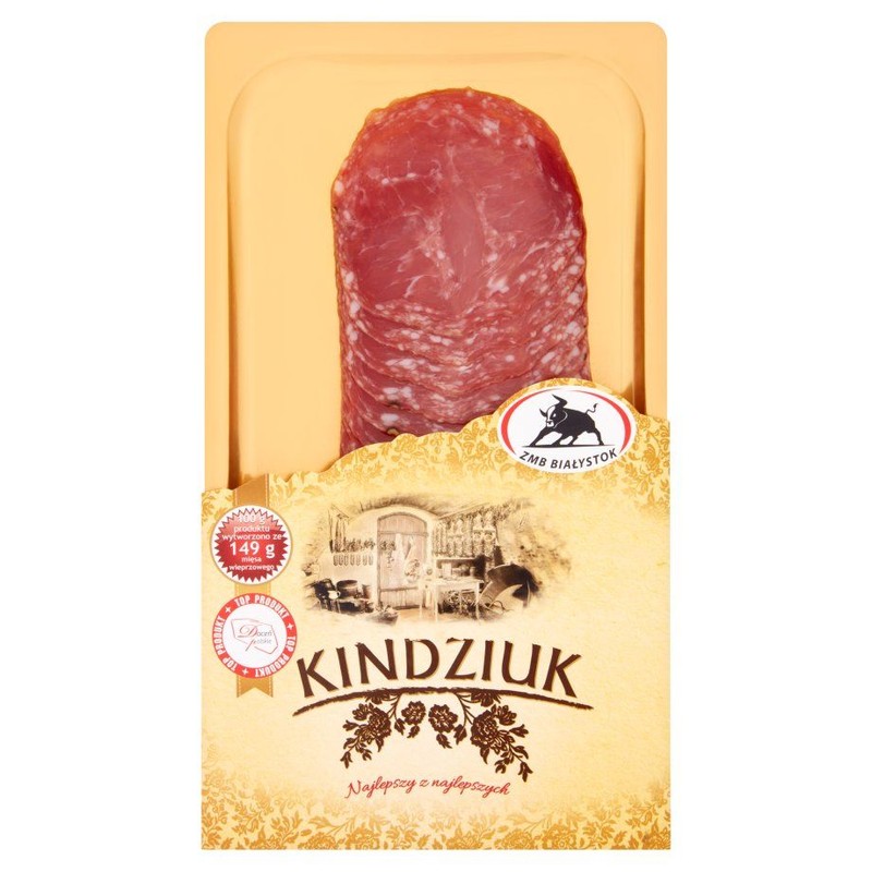 Kindziuk kiełbasa wieprzowa dojrzewająca ZMB Białystok 100 g