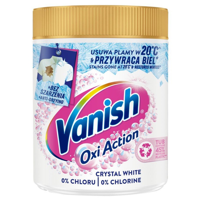 Oxi Action White odplamiacz do białych tkanin w proszku Vanish 470 g