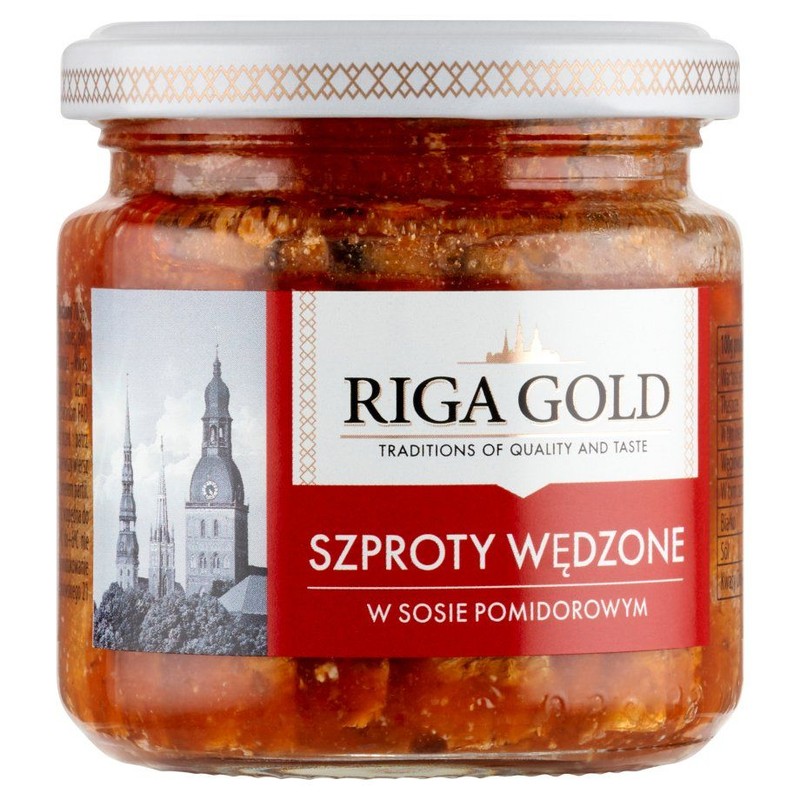 Szprot wędzony w sosie pomidorowym Riga Gold 185 g