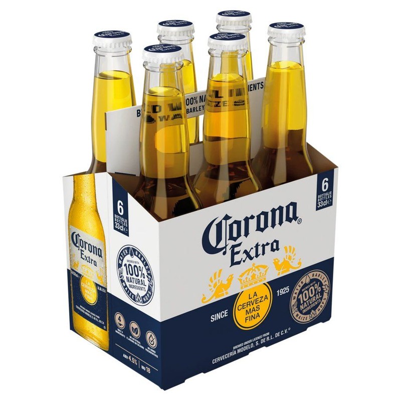 Piwo jasne pelne Extra alk. 4,5% obj. Corona 6 x 330 ml
